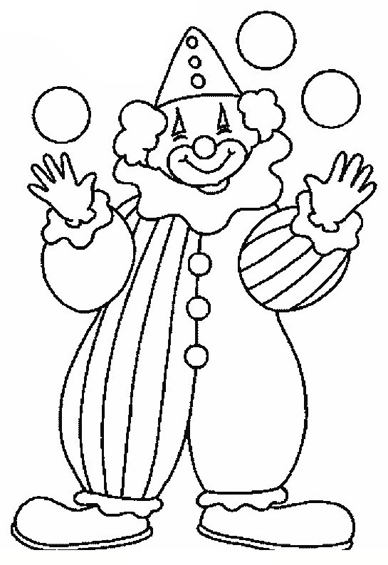 545x794 Clown Coloring Pages For Kids Coloring Worksheets (4) Coloring