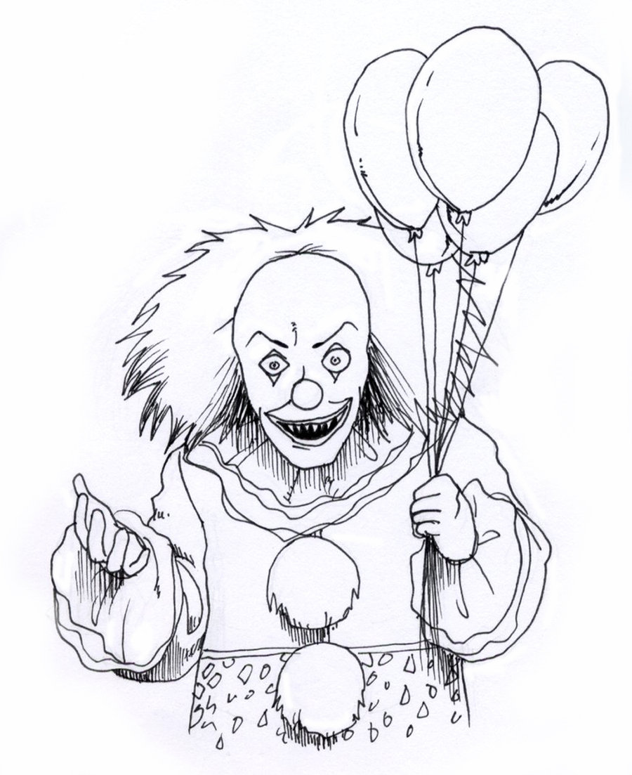 900x1103 Evil Clown Drawings