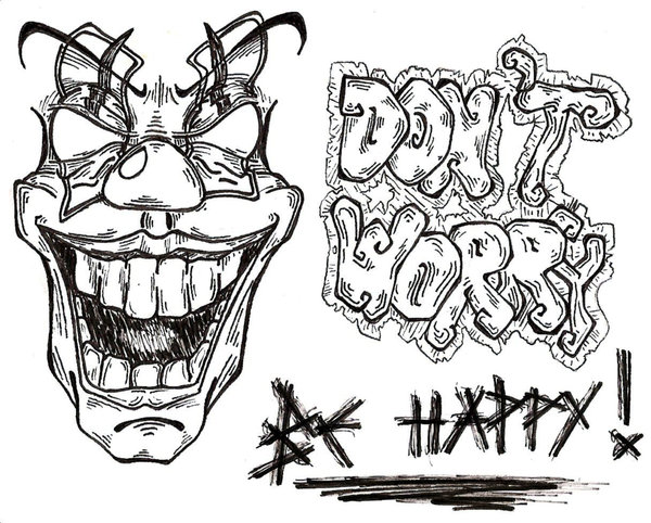 600x482 Collection Of Joker Clown Tattoo Drawing