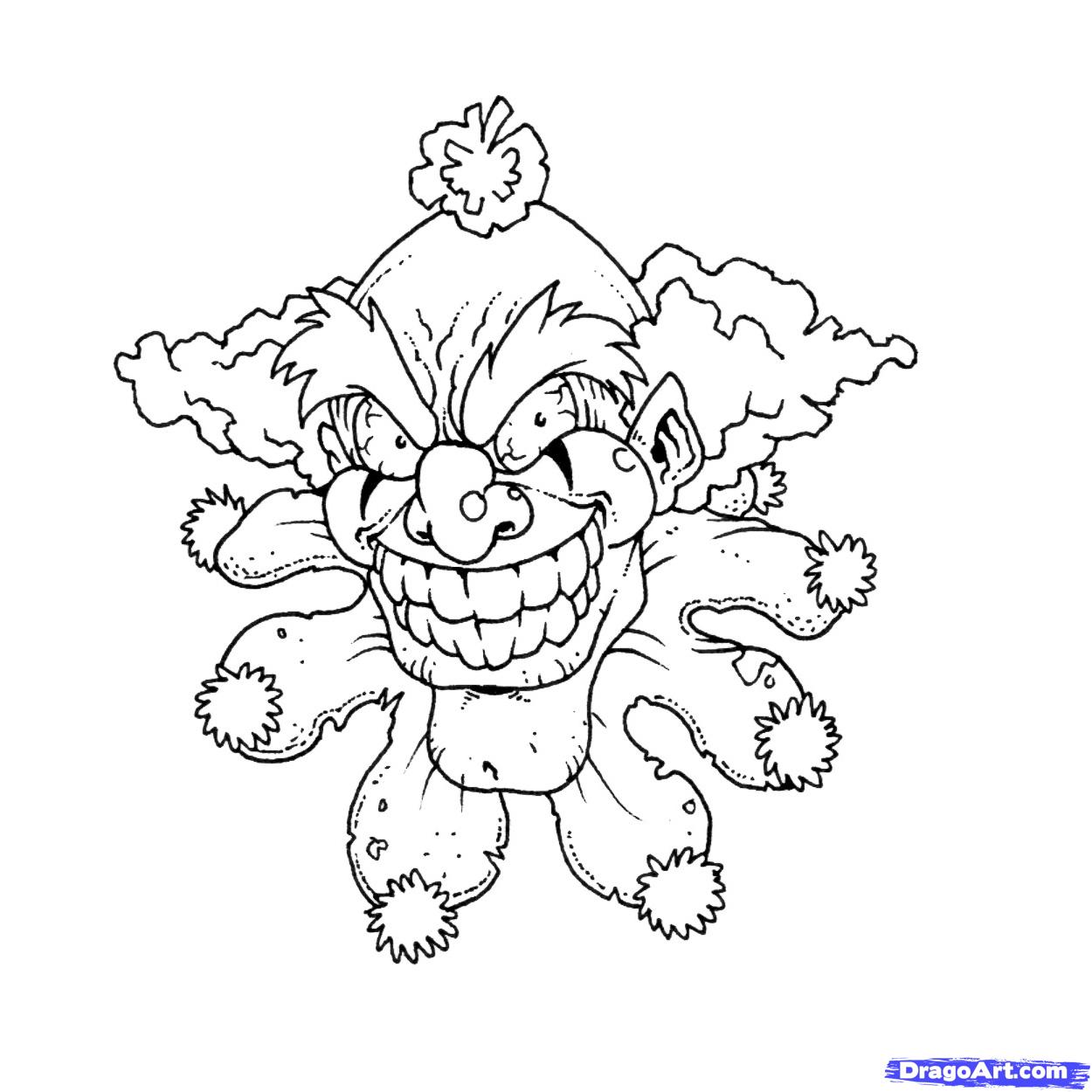 1250x1250 How To Draw Scary Clowns Step 8 Chainimage