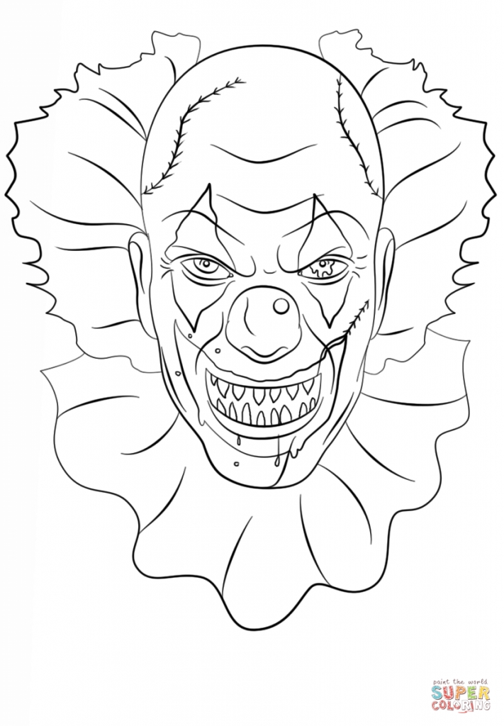 711x1024 Creepy Clown Drawing Scary Clown Coloring Pages Az Coloring Pages