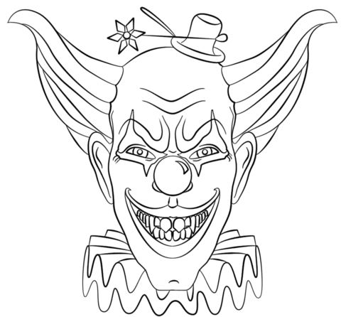 480x446 Evil Clown Face Coloring Page Free Printable Coloring Pages