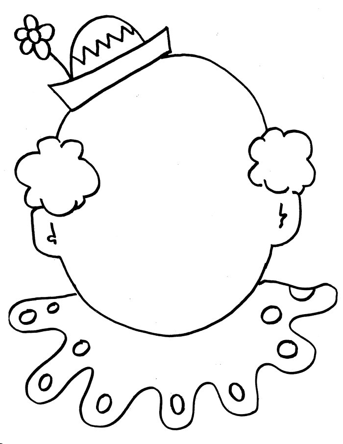 700x906 Circus Clown Face Coloring Page