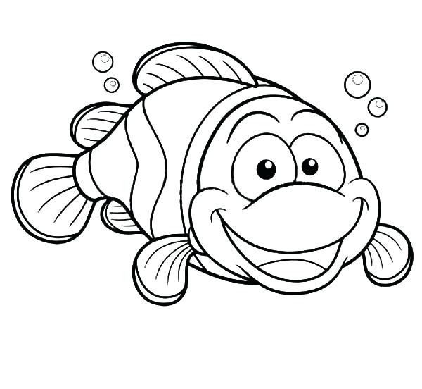 600x552 Fish Coloring Pages Happy Clown Fish Coloring Pages Fish Coloring