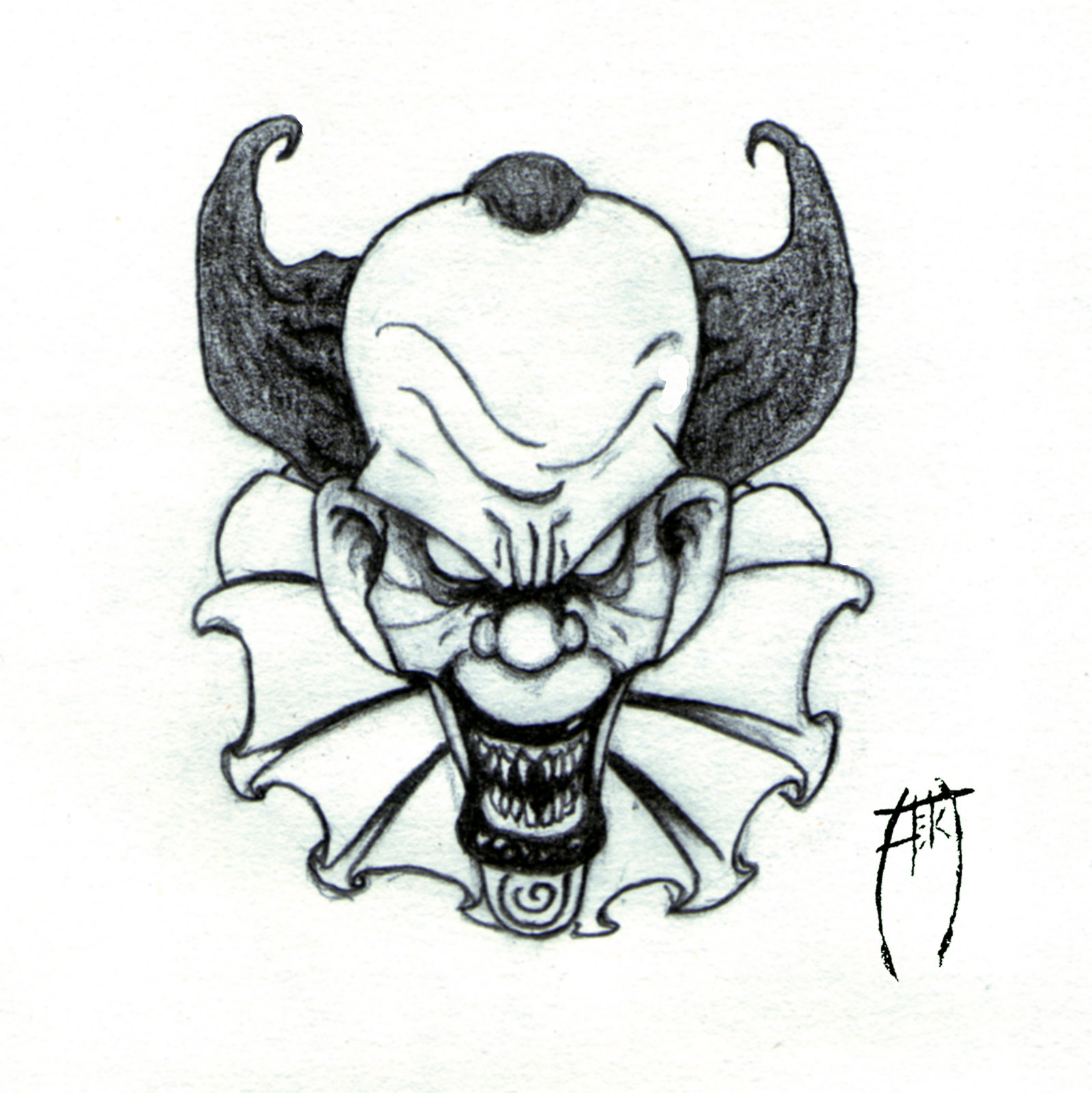 1600x1602 Drawings Of Evil Clowns