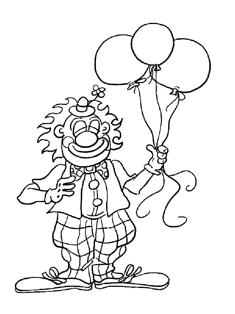 768x1024 Clowns Coloring Pages