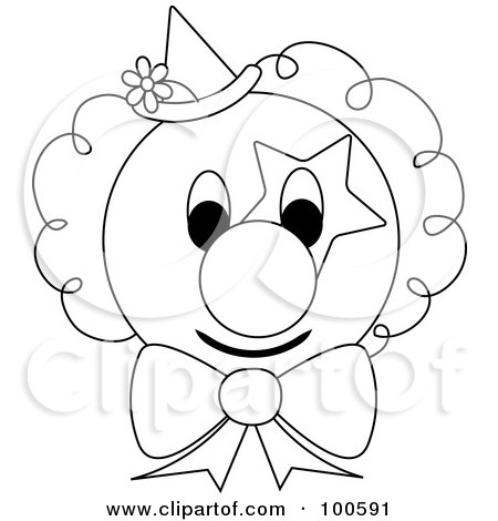 450x470 Royalty Free (Rf) Clipart Illustration Of A Clown Face With Orange