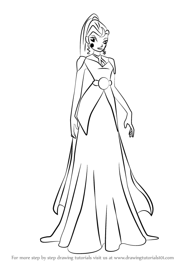 596x842 Learn How To Draw Queen Luna From Winx Club (Winx Club) Step By