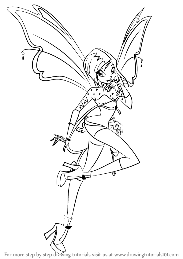 598x844 Learn How To Draw Tecna From Winx Club (Winx Club) Step By Step
