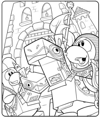 431x500 New Club Penguin Medieval Party Coloring Page Club Penguin Cheats