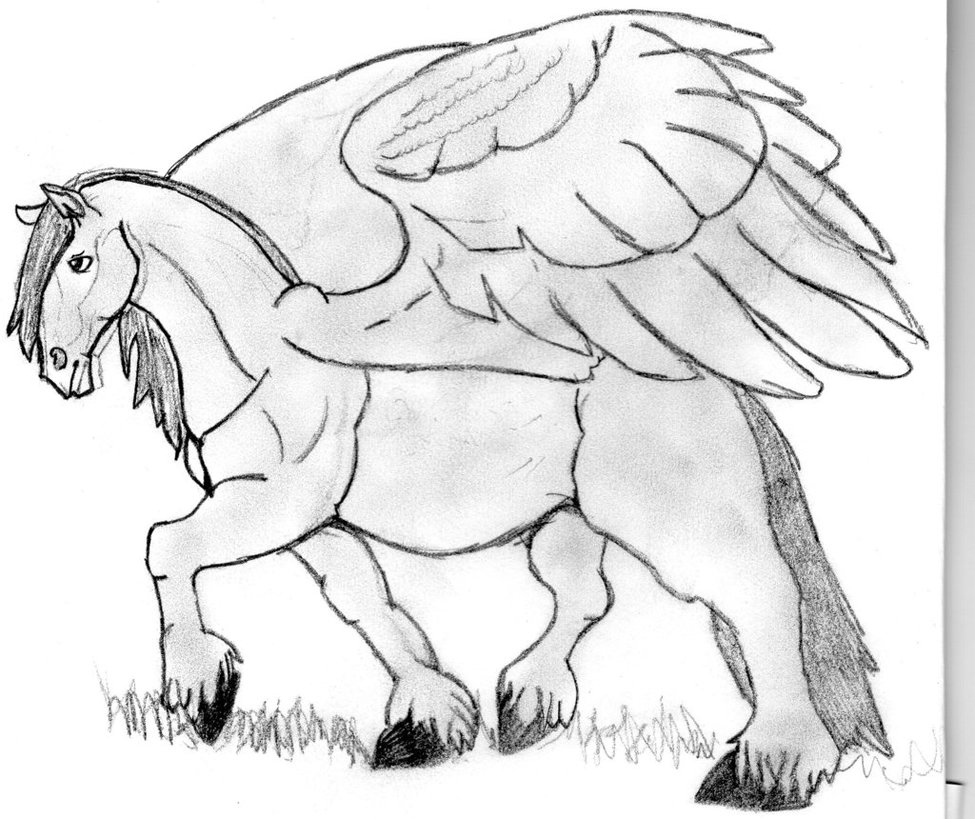 975x819 Clydesdale Pegasus By Jeraxix