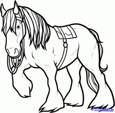 236x232 Clydesdale Horse Outline