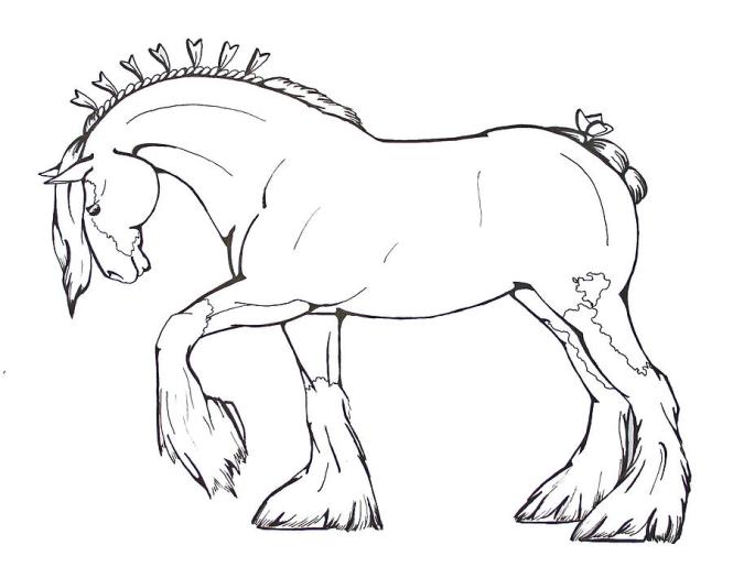 665x525 Clydesdale Jumping Coloring Pages