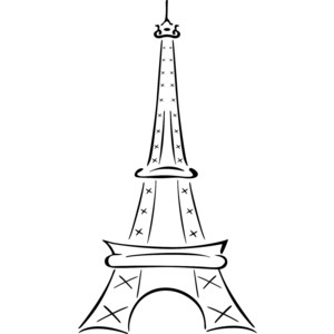 300x300 Drawn Eiffel Tower Stylized