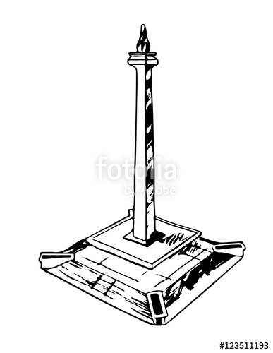 387x500 A Hand Drawn Sketch Vector Graphic Of Monumen Nasional Or Monas