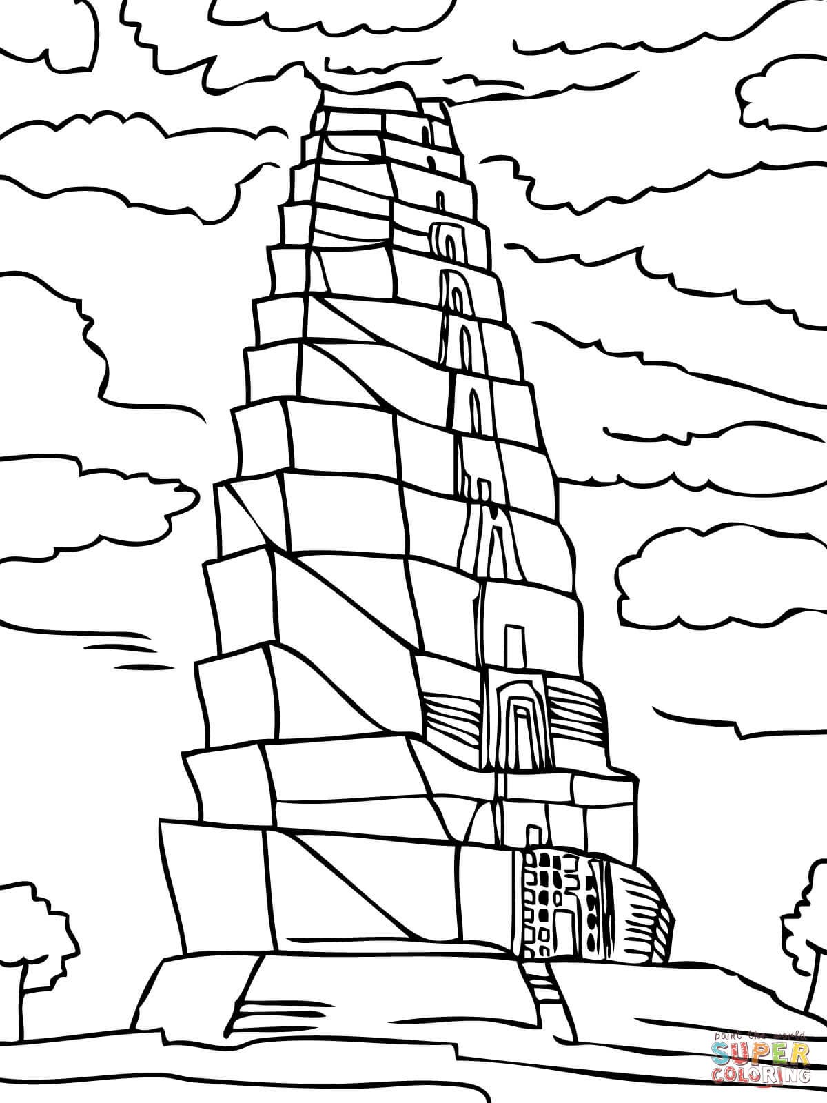 1200x1600 Tower Of Babel Coloring Page Free Printable Coloring Pages
