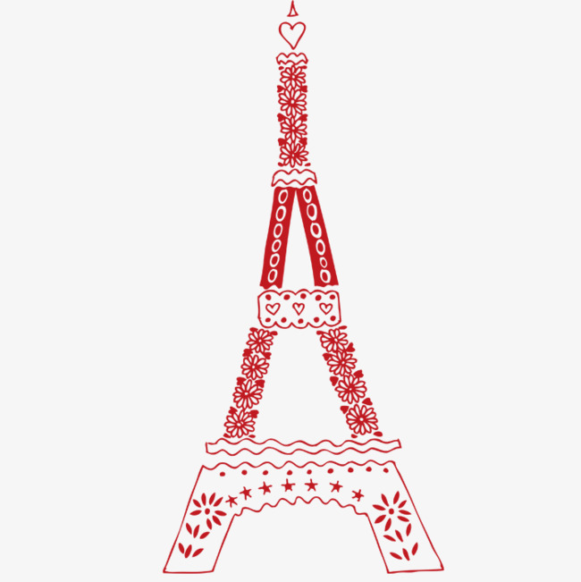 650x651 Cartoon Eiffel Tower, Red, Sharp, Cartoon Png Image For Free Download