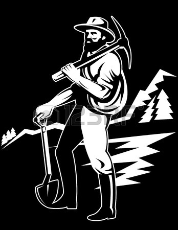 348x450 Coal Miner With Pick Axe Royalty Free Cliparts, Vectors, And Stock
