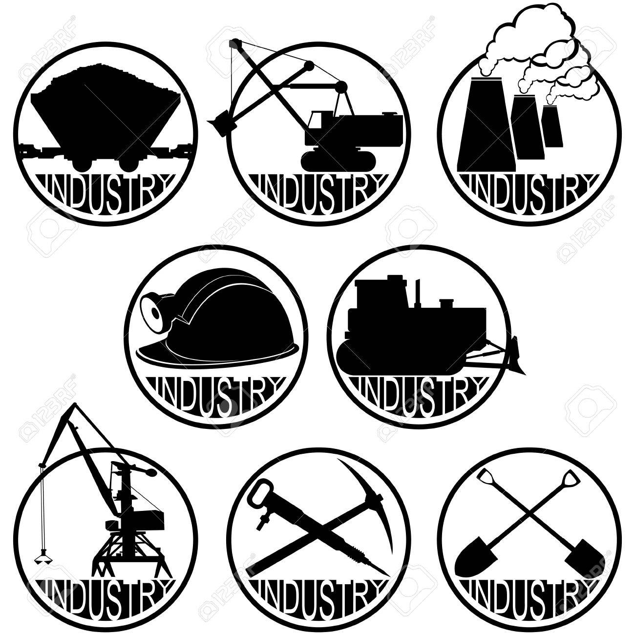 1300x1300 Icons Coal Mining Industry. The Illustration On A White Background