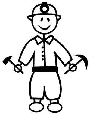 299x380 Miner Stick Figure Decal