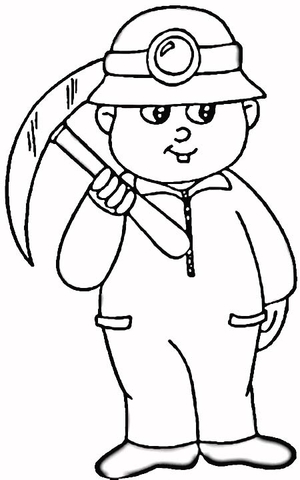 300x480 A Miner Coloring Page Free Printable Coloring Pages