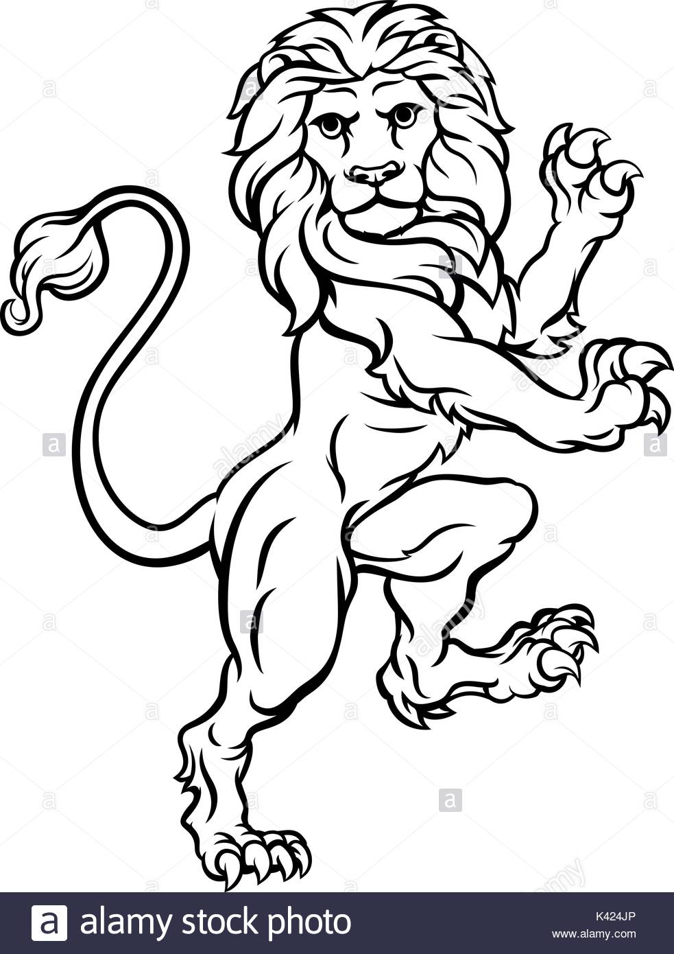 983x1390 Lion Rampant Heraldic Crest Coat Of Arms Stock Vector Art