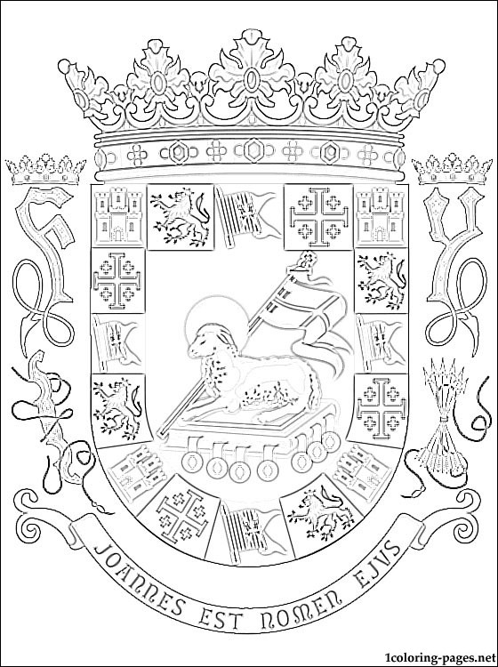 560x750 Puerto Rico Coat Of Arms Coloring Page Coloring Pages