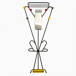 300x300 Coat Rack With Mirror And Umbrella Stand, 1950s For Sale