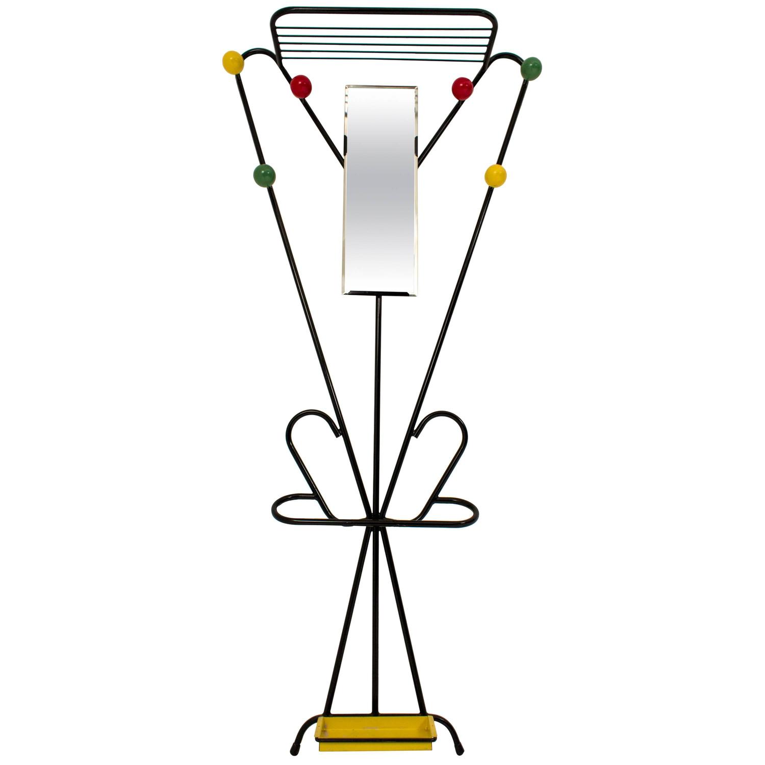 1500x1500 French Modernist Wall Coat Rack In The Style Of Roger Feraud