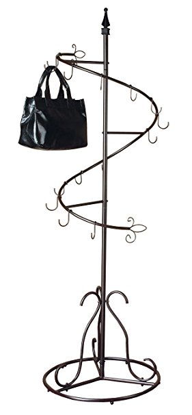 281x606 Sunrise Purse Handbag Metal Display Tree Stand Coat Rack, Brown