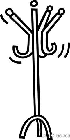 241x480 Coat Rack Royalty Free Vector Clip Art Illustration Vc036857