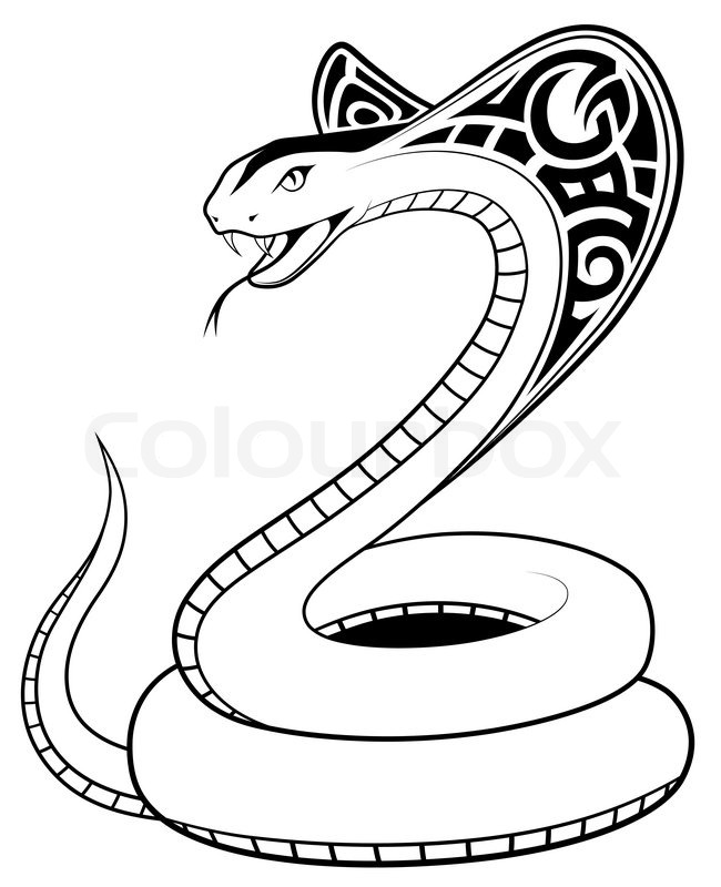 650x800 Snake, Cobra In The Form Of A Tribal Tattoo Stock Vector Colourbox