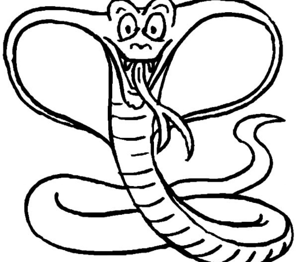 1024x900 Cute Cartoon Cobra Coloring Page Free Printable Animals Bubbles