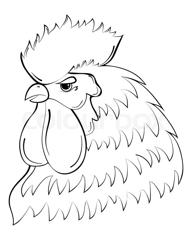 640x800 Rooster Head. Chinese Calendar. Year Of Rooster 2017. Cock Symbol