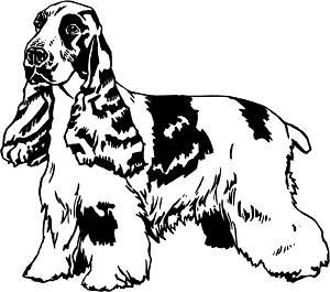 300x265 Online Design Cocker Spaniel Sticker Decal Car Dog Spare Wheel