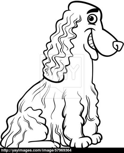415x512 Cocker Spaniel Cartoon For Coloring Book Vector