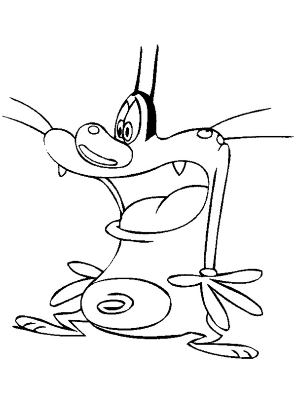 600x849 Scared Oggy Coloring Page From Oggy And The Cockroaches Tv Serie