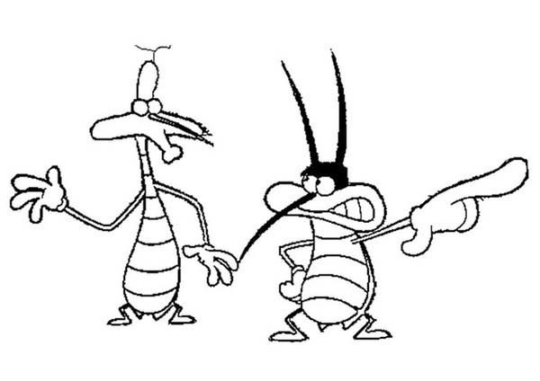600x424 Dee Dee And Marky From Oggy And The Cockroaches Coloring Pages