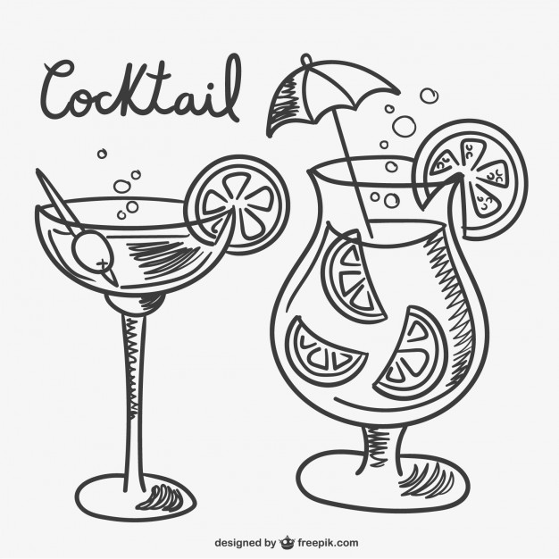 626x626 Cocktail Drawings Vector Free Download