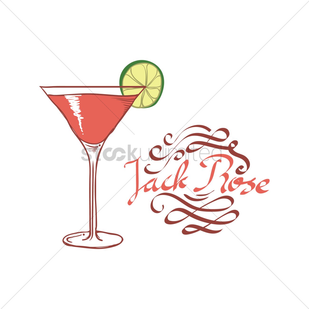 1300x1300 Jack Rose Cocktail Vector Image