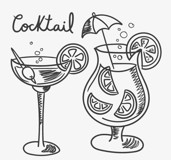 650x606 Hand Painted Cocktail, Hand Drawn Vector Material Cocktails, Hand