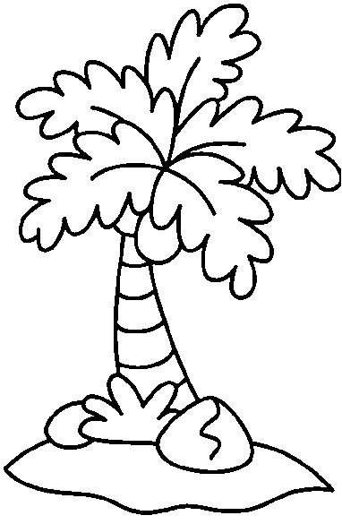 382x585 Coloring Deserted Island With A Coconut Tree Picture