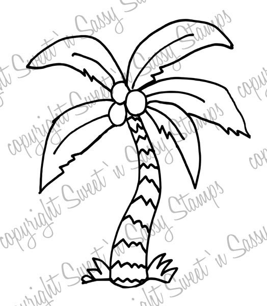 524x600 Palm (Coconut) Tree Digital Stamp