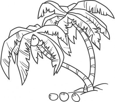 394x350 Coconut Tree Coloring Sheet