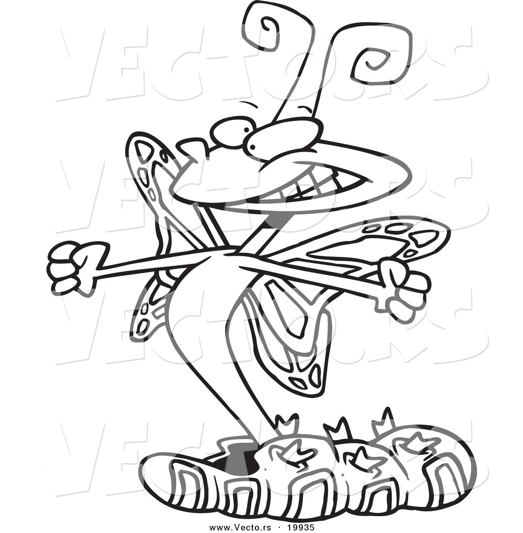 1024x1044 Vector Of A Cartoon Butterfly Emerging From A Cocoon