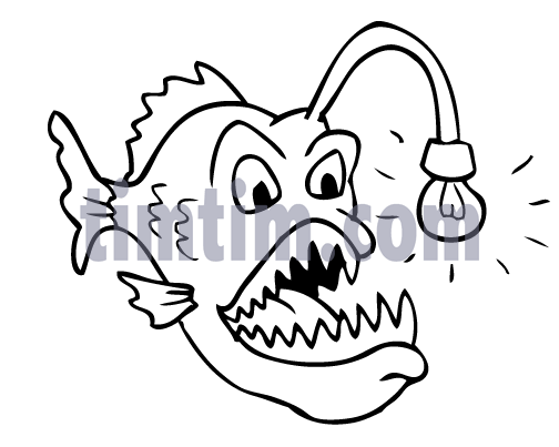 504x403 Free Drawing Of Angler Fish Bampw From The Category Fish
