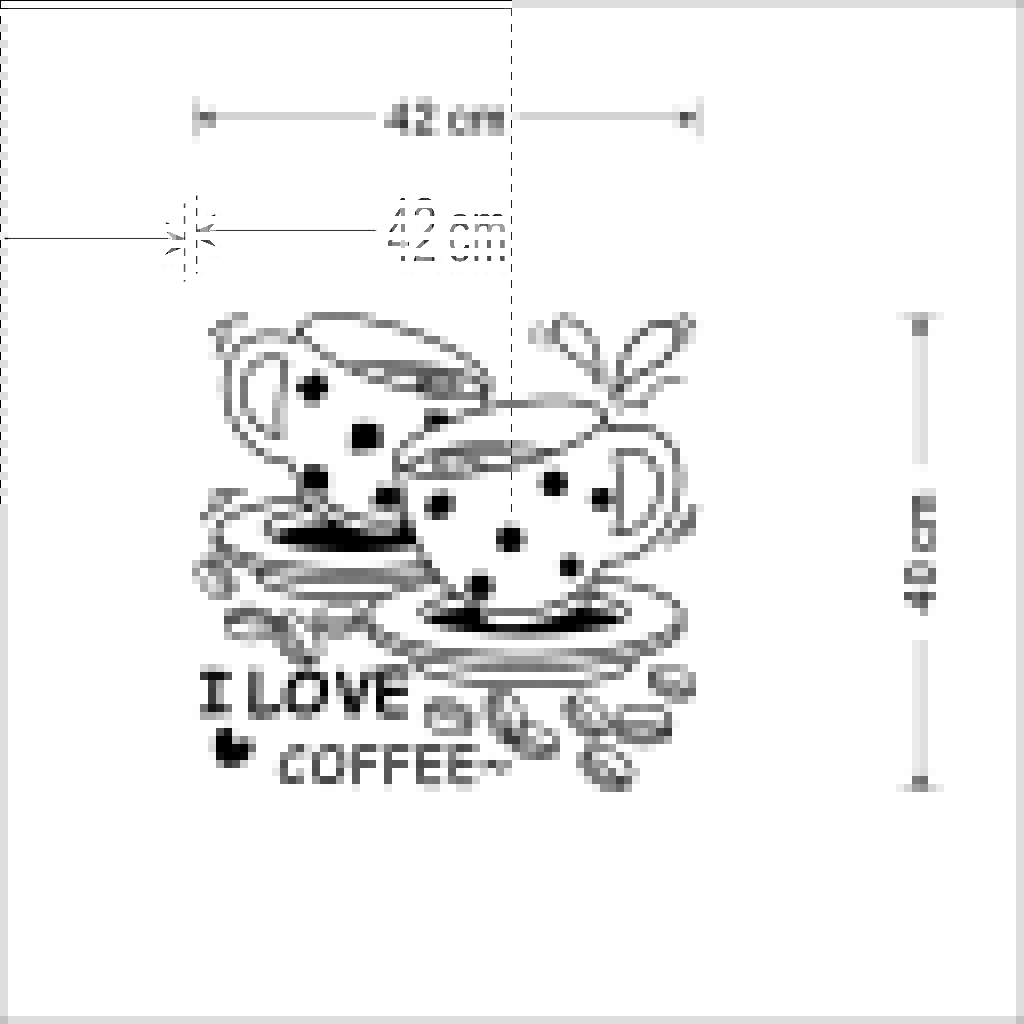 1024x1024 I Love Coffee Cup And Coffee Beans Window Wall Sticker Home Decor