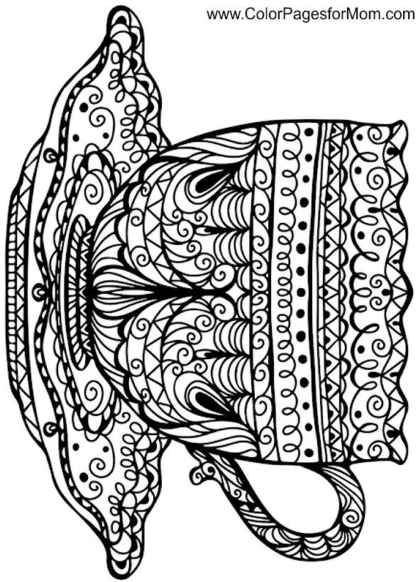 589x820 Coffee Cup Coloring Page Coloring Coffee Cup