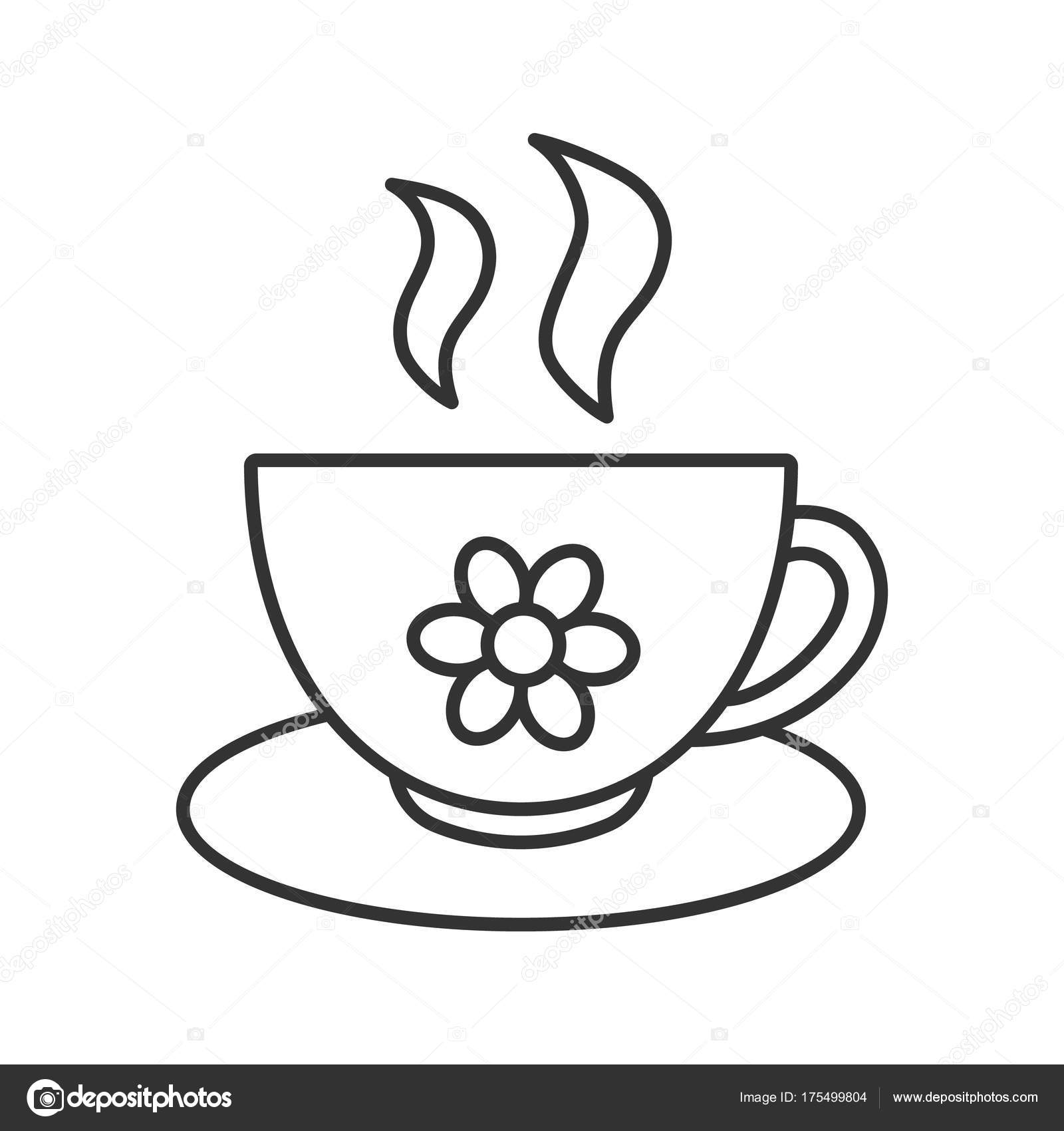 1600x1700 Cup Herbal Tea Linear Icon Thin Line Illustration Contour Symbol