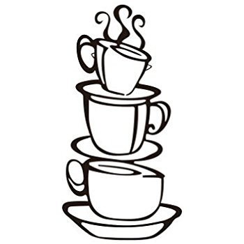 350x350 Sumlake Coffee Cup Restaurant Cafe Wall Art Stickers Decal